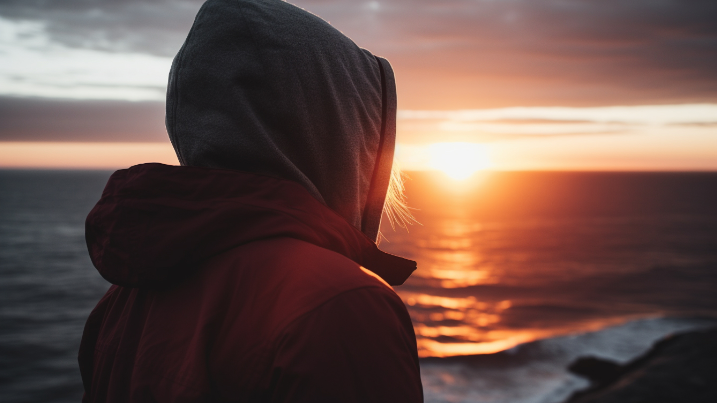 Person over a Utah sunset